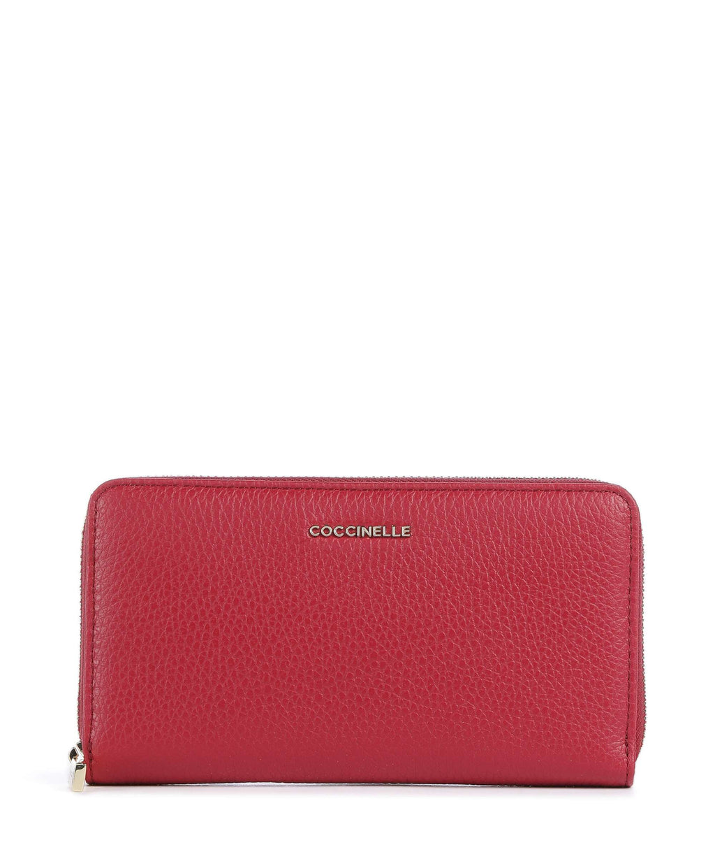 Coccinelle Metallic Soft Wallet sangria