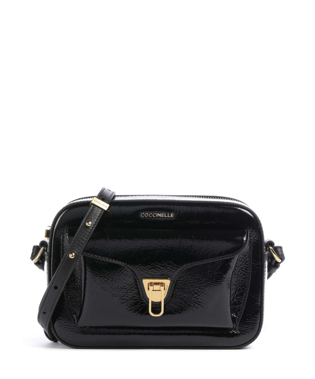 Coccinelle Beat Shiny Wrinkled Crossbody bag noir