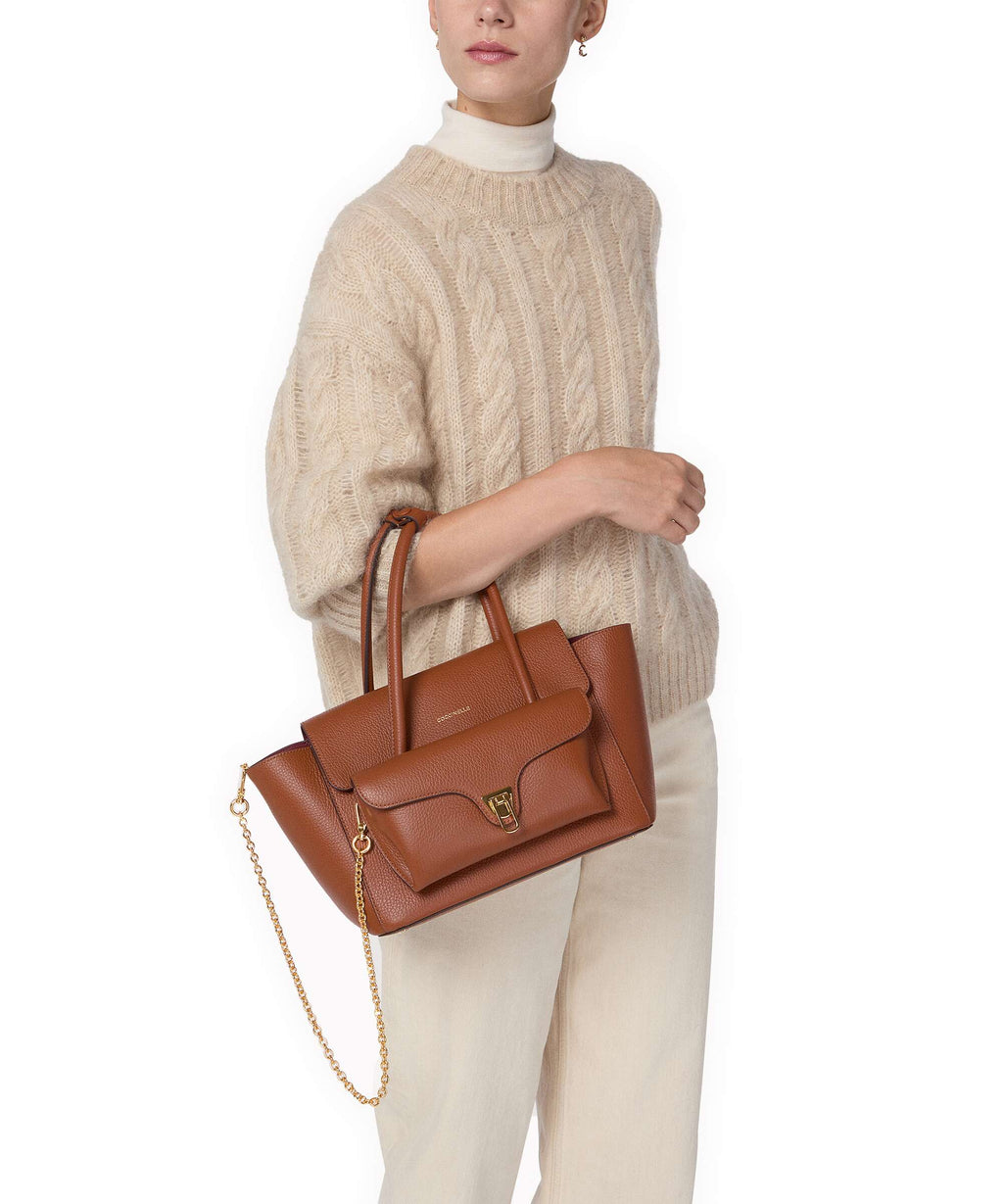 Coccinelle Beat Double Handbag cognac