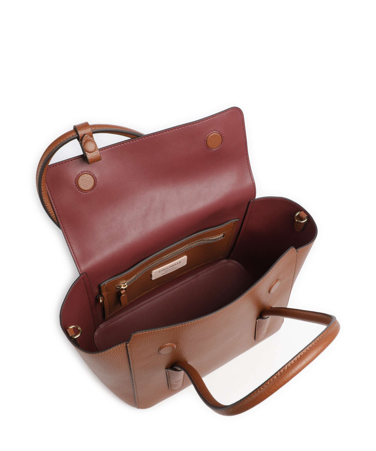 Coccinelle Beat Double Handbag cognac