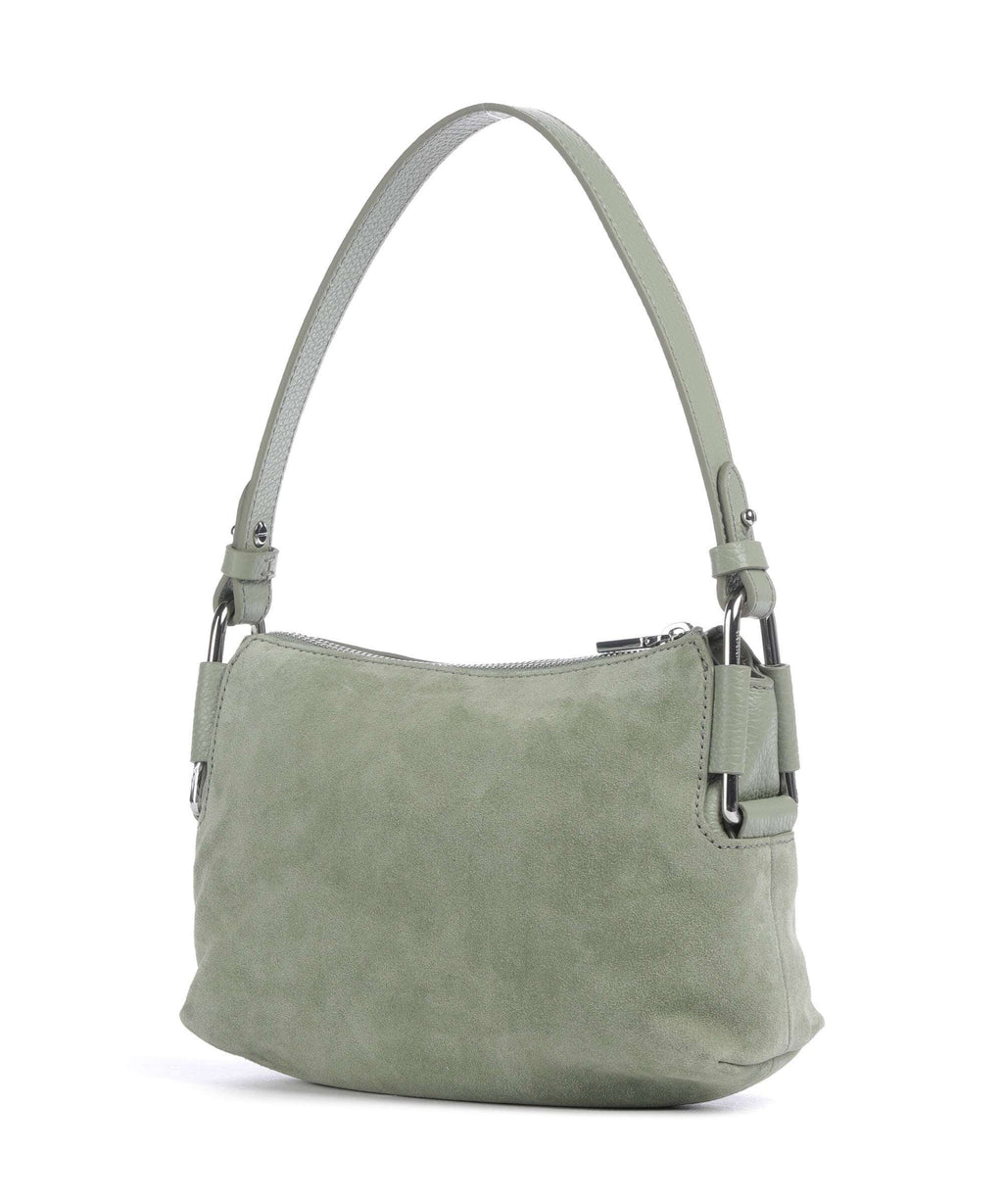 Coccinelle Rebekka Suede Shoulder bag greenery