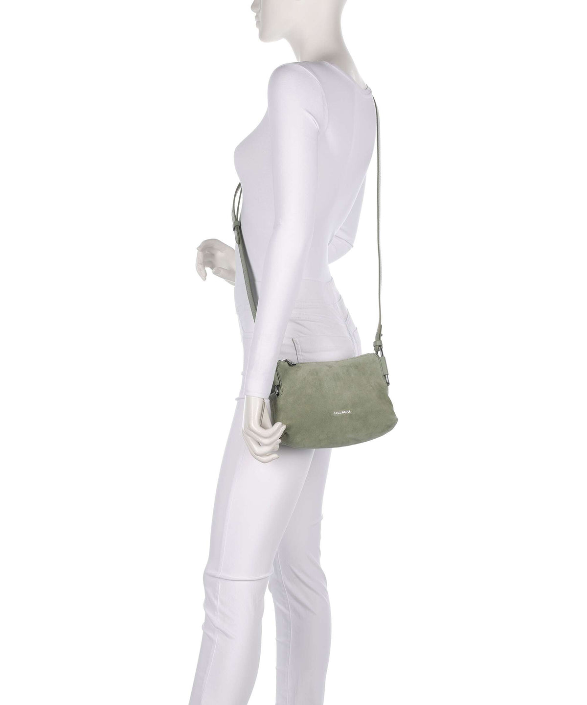 Coccinelle Rebekka Suede Shoulder bag greenery