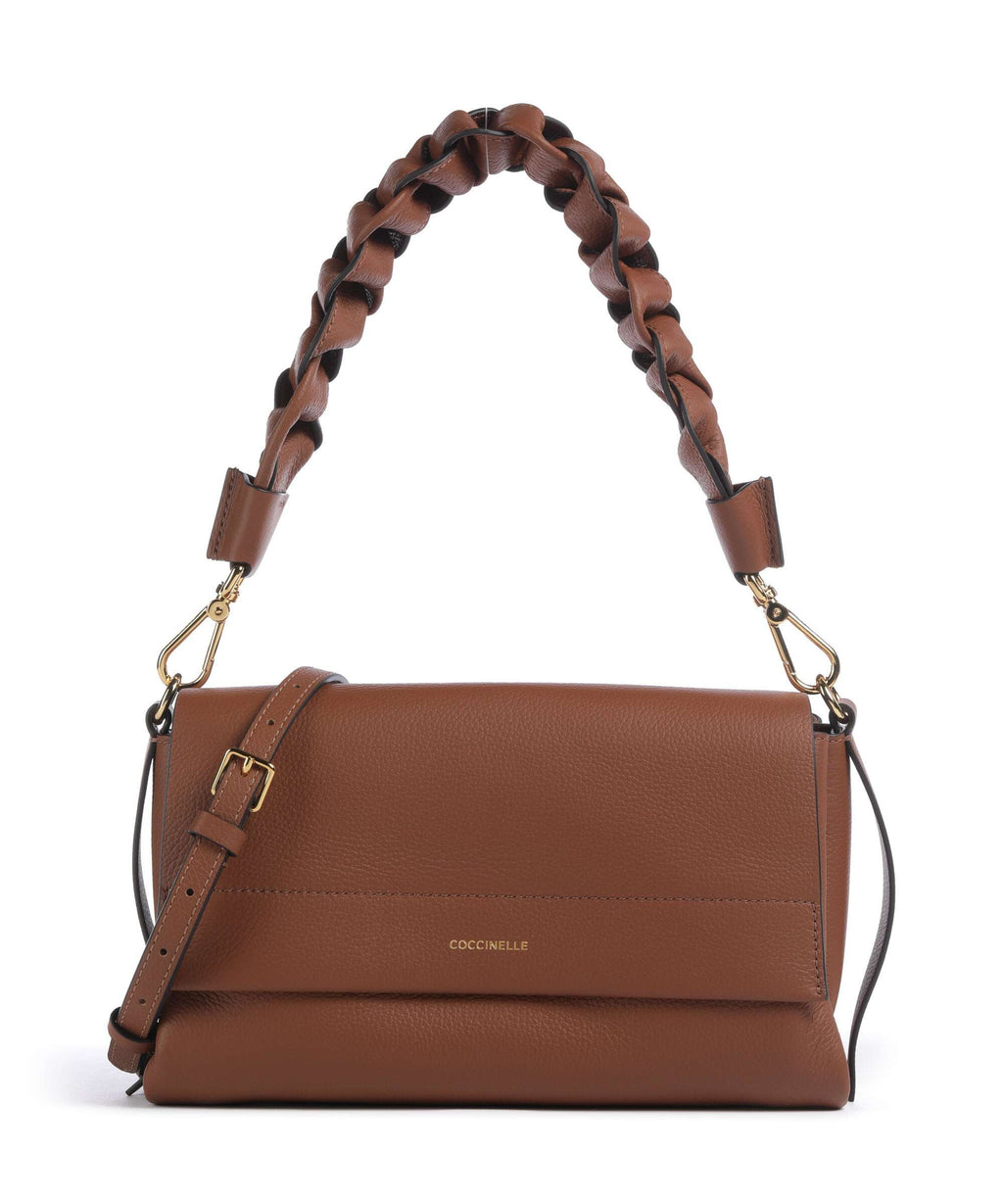 Coccinelle Boheme Grana Double Shoulder bag cognac/noir