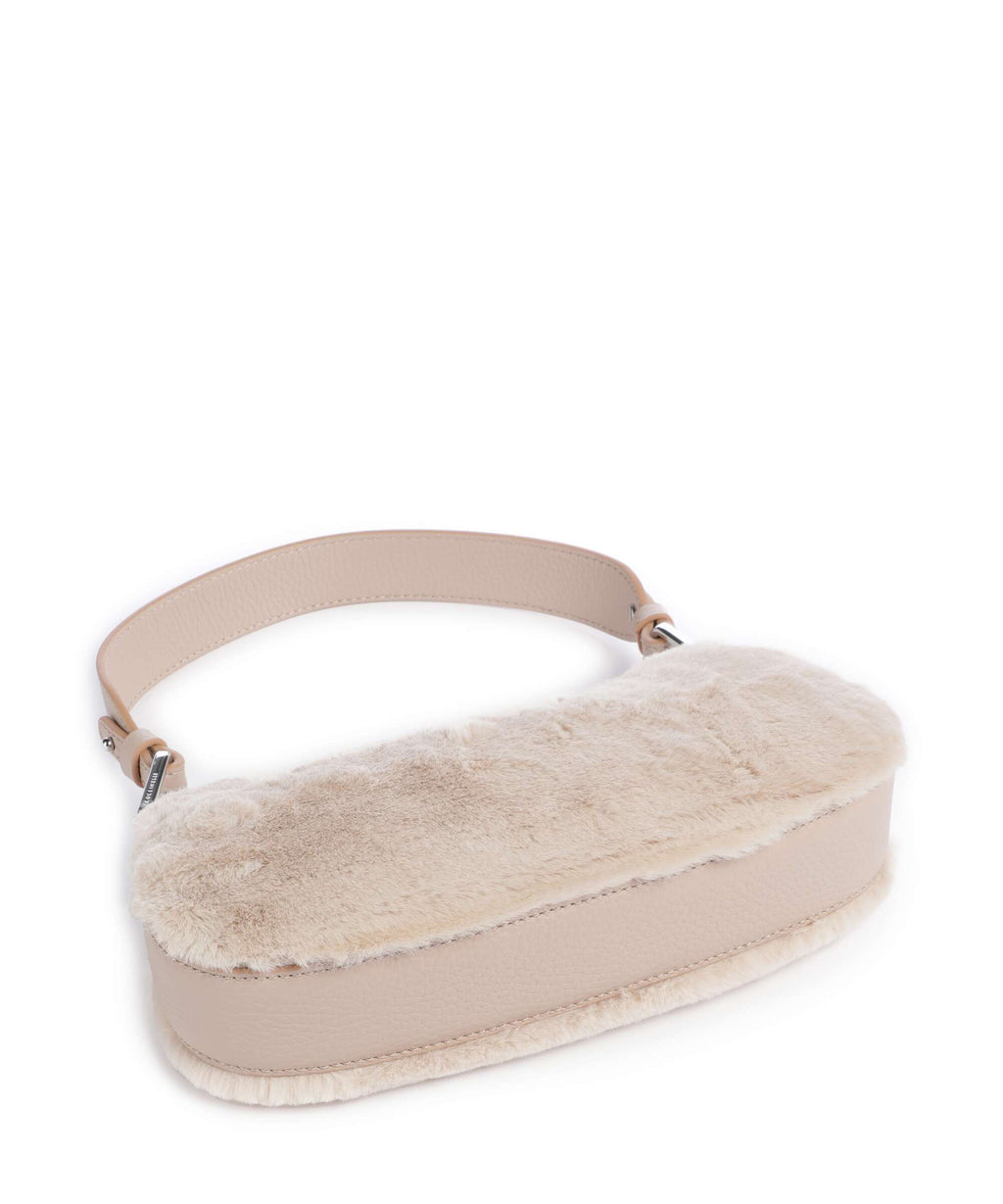 Coccinelle Merveille Synthetic fur Shoulder bag natural/rosette