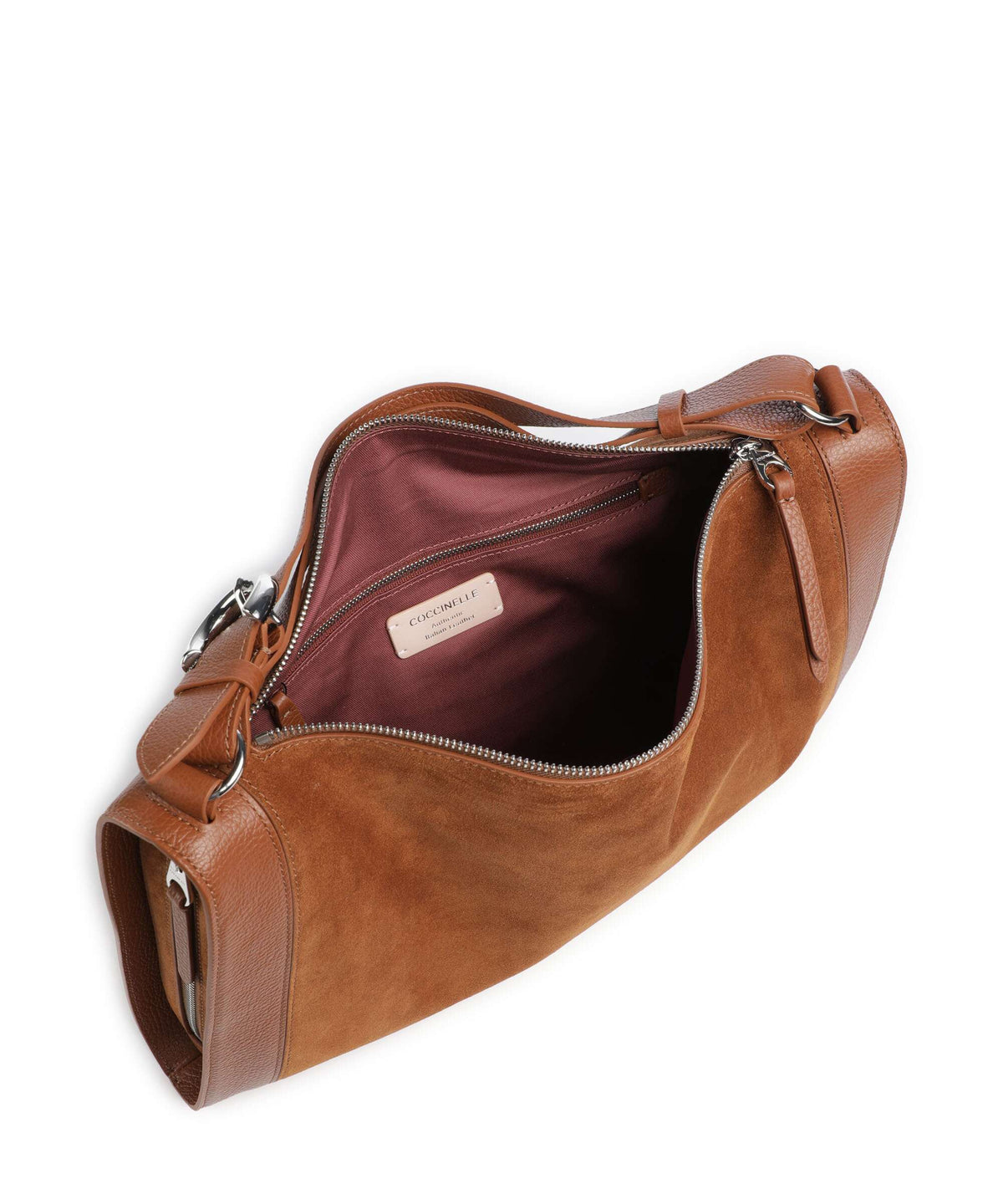 Coccinelle Elinor Suede Hobo bag cognac