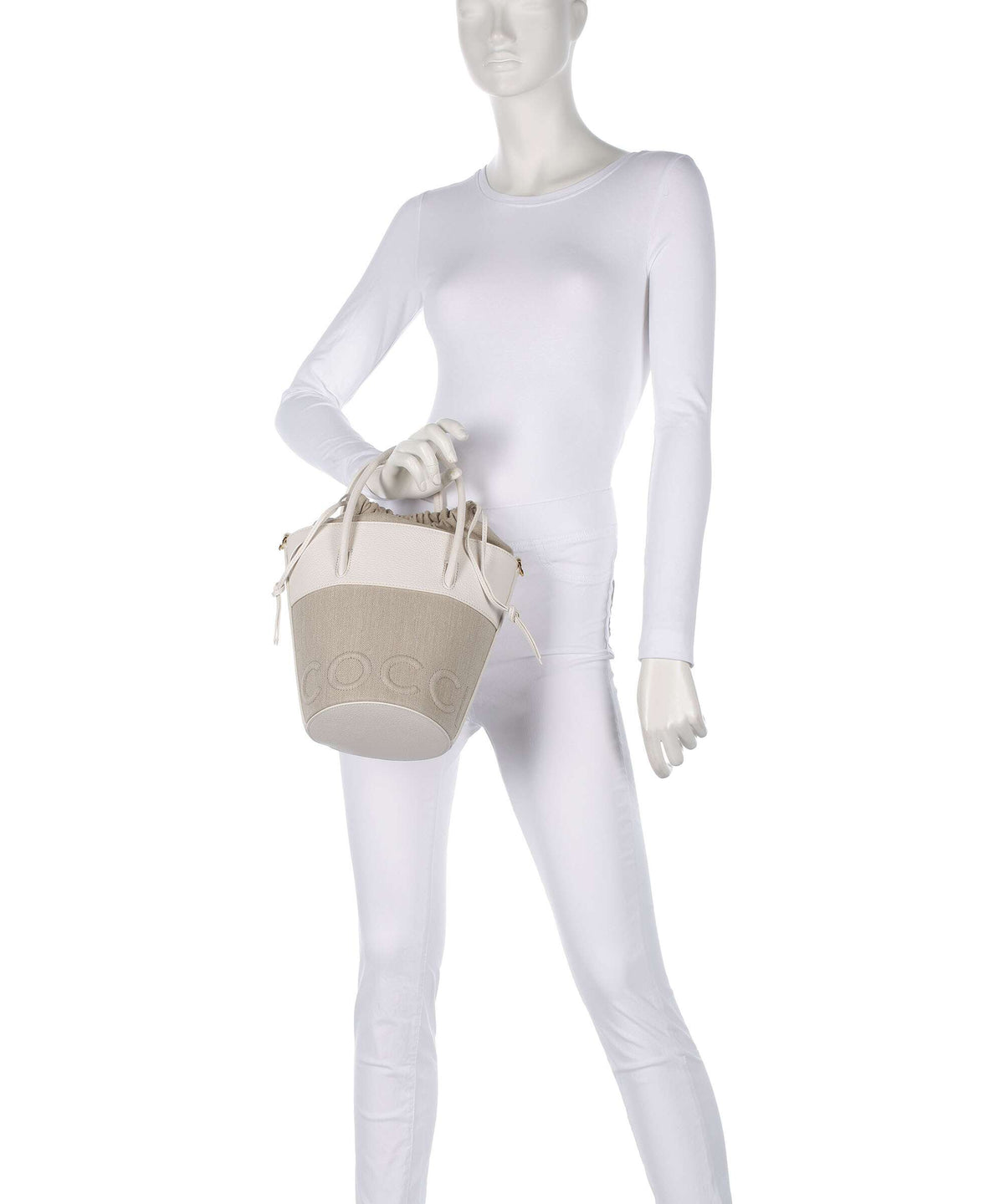Coccinelle Myrtha Canvas Bucket bag natural/blanco