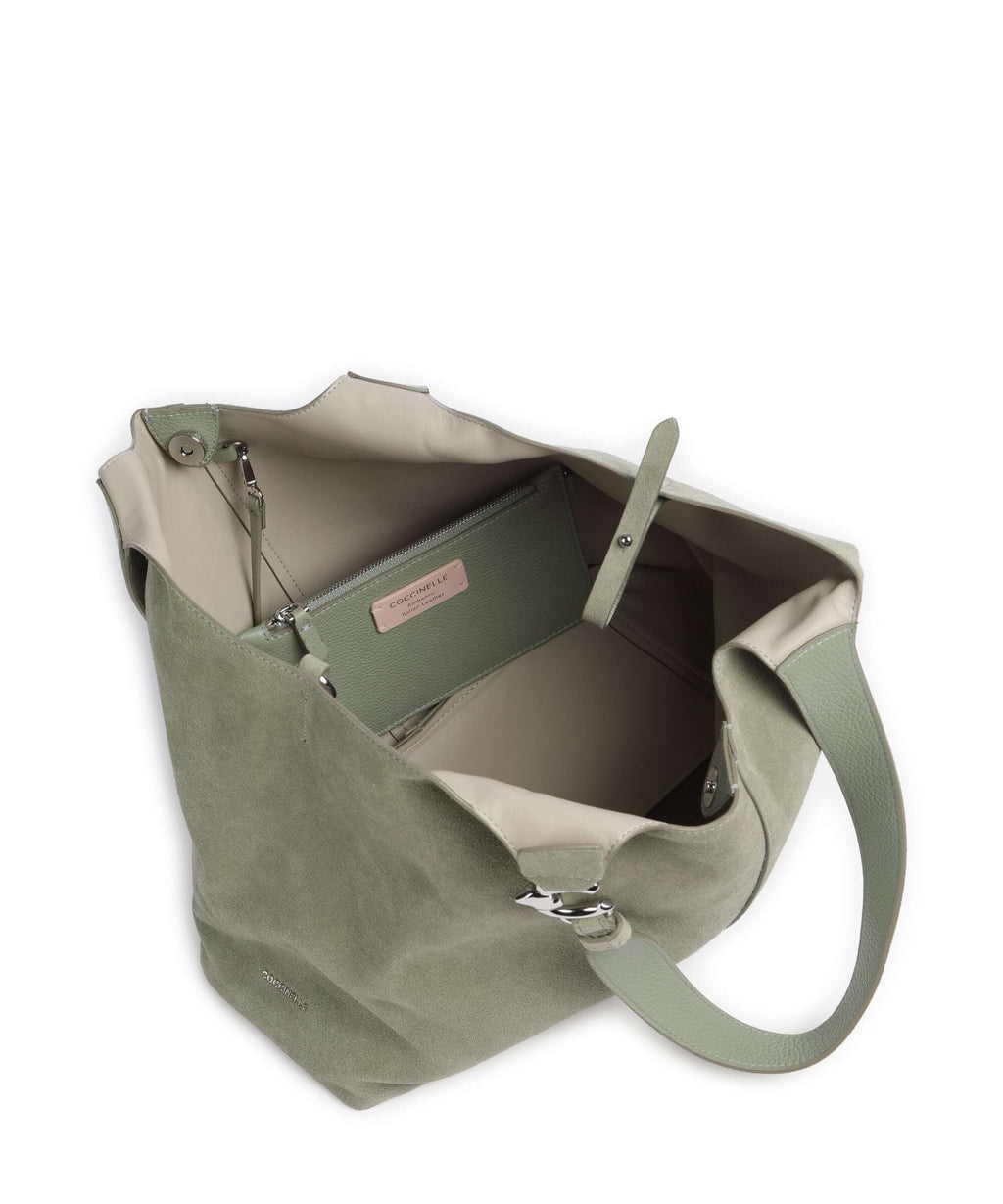Coccinelle C-Easy Suede Hobo bag greenery