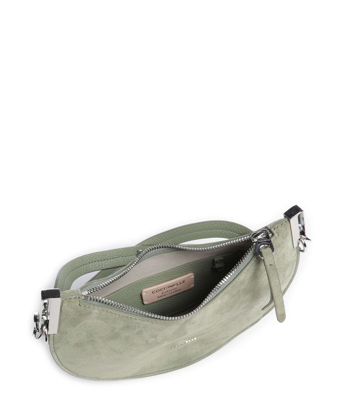 Coccinelle Sunup Suede Shoulder bag greenery