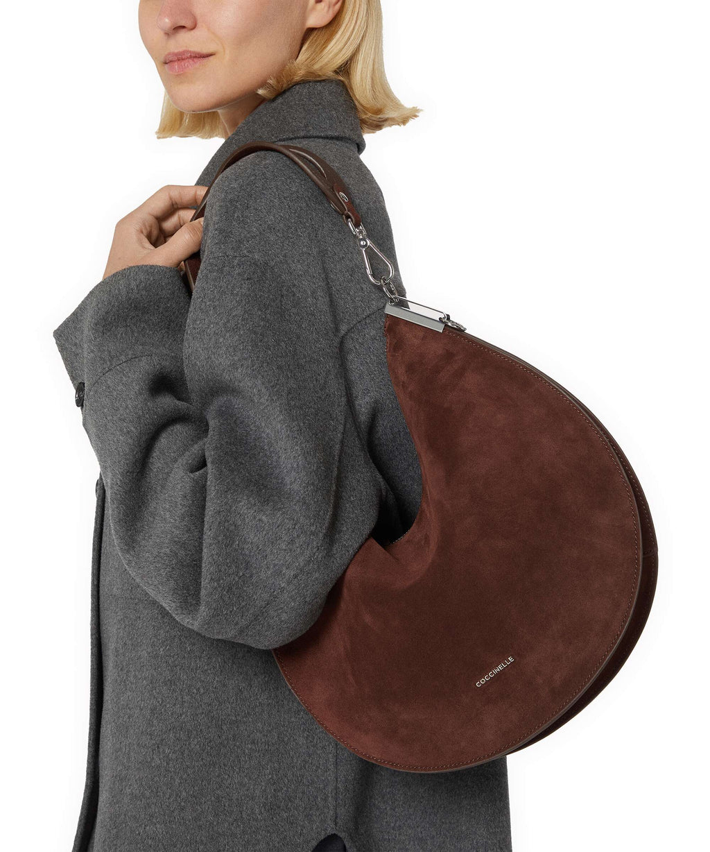 Coccinelle Sunup Suede Shoulder bag brunette