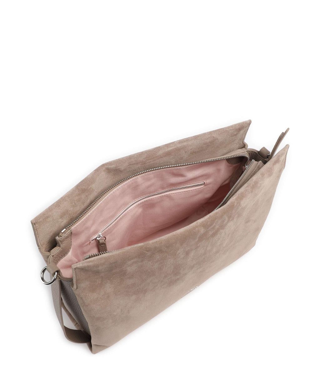 Coccinelle Boheme Suede Hobo bag warm taupe