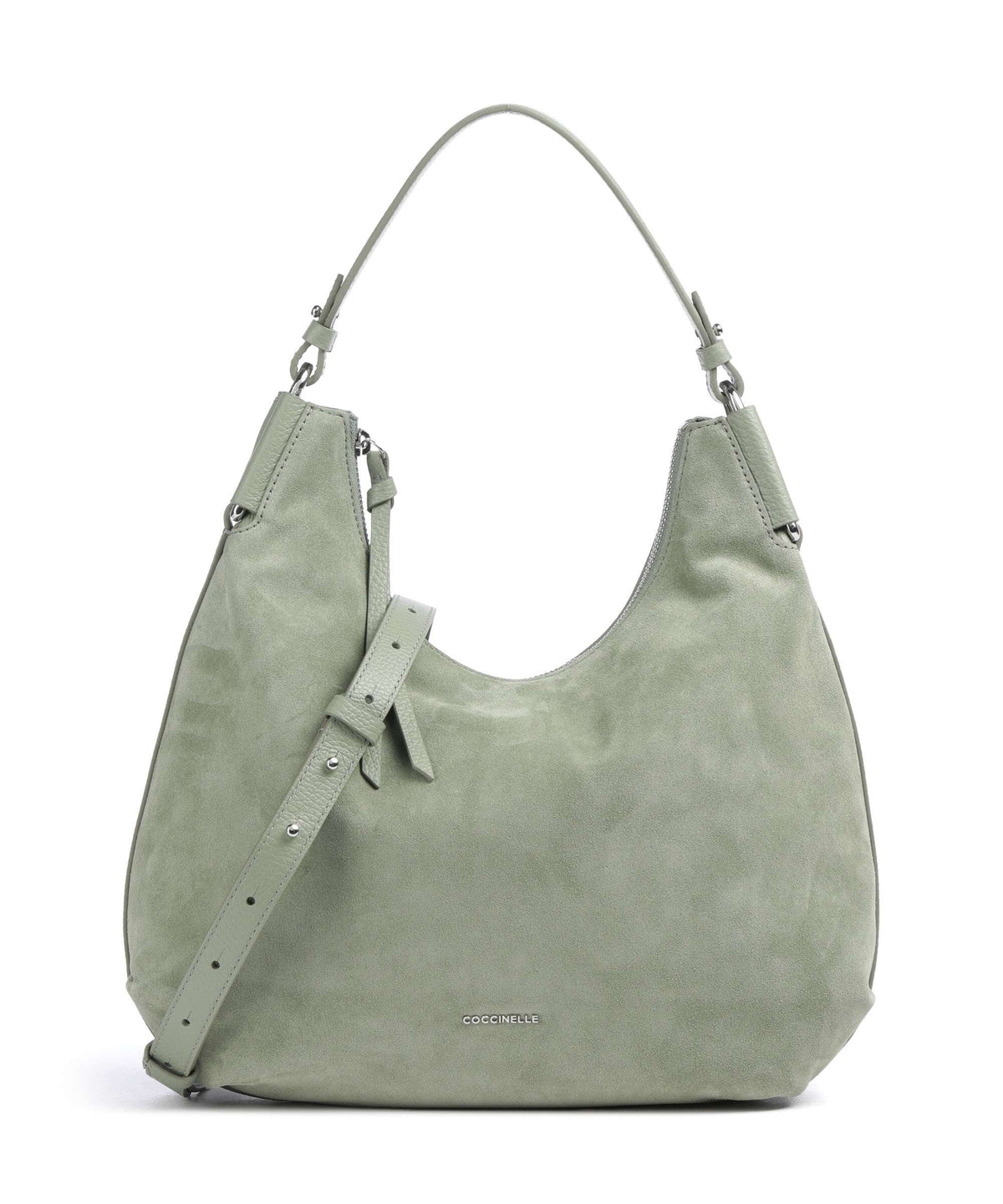 Coccinelle Rebekka Suede Hobo bag greenery
