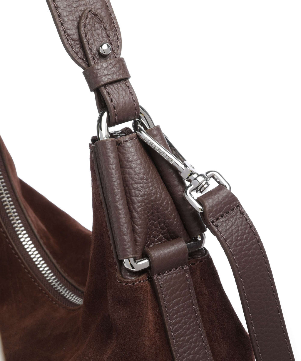 Coccinelle Rebekka Suede Hobo bag brunette