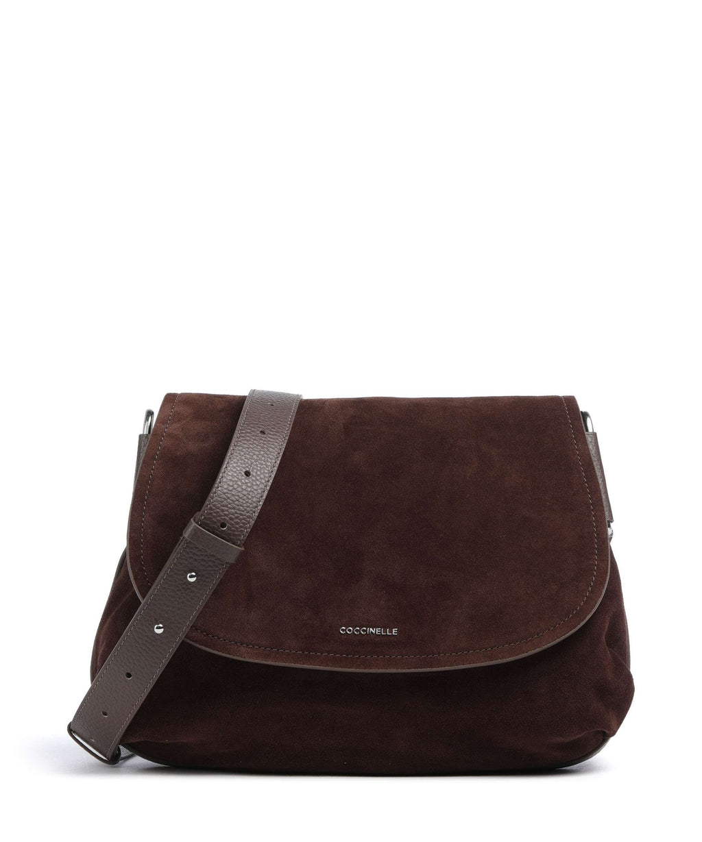 Coccinelle Rebekka Suede Shoulder bag brunette