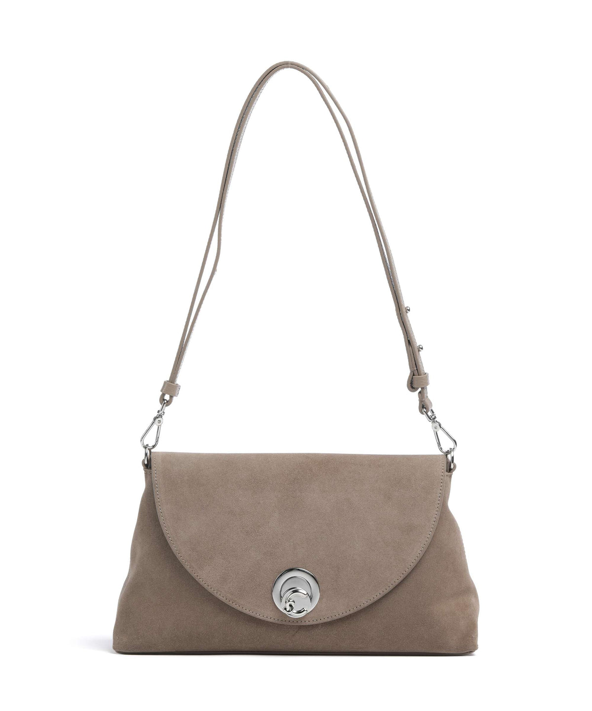 Coccinelle Nikla Suede Shoulder bag warm taupe