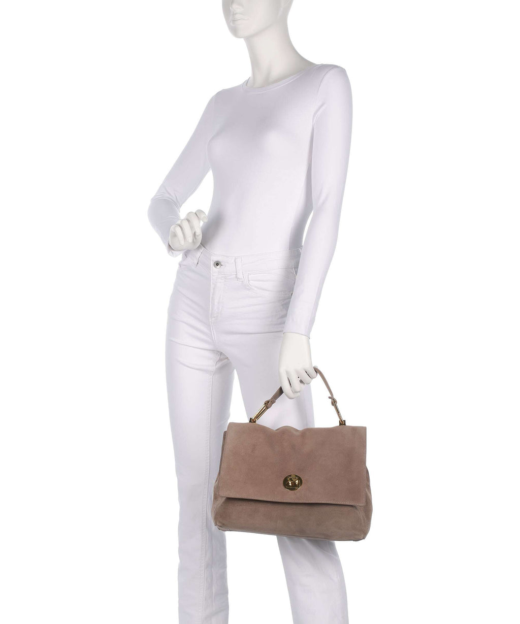 Coccinelle Liya Suede Handbag warm taupe