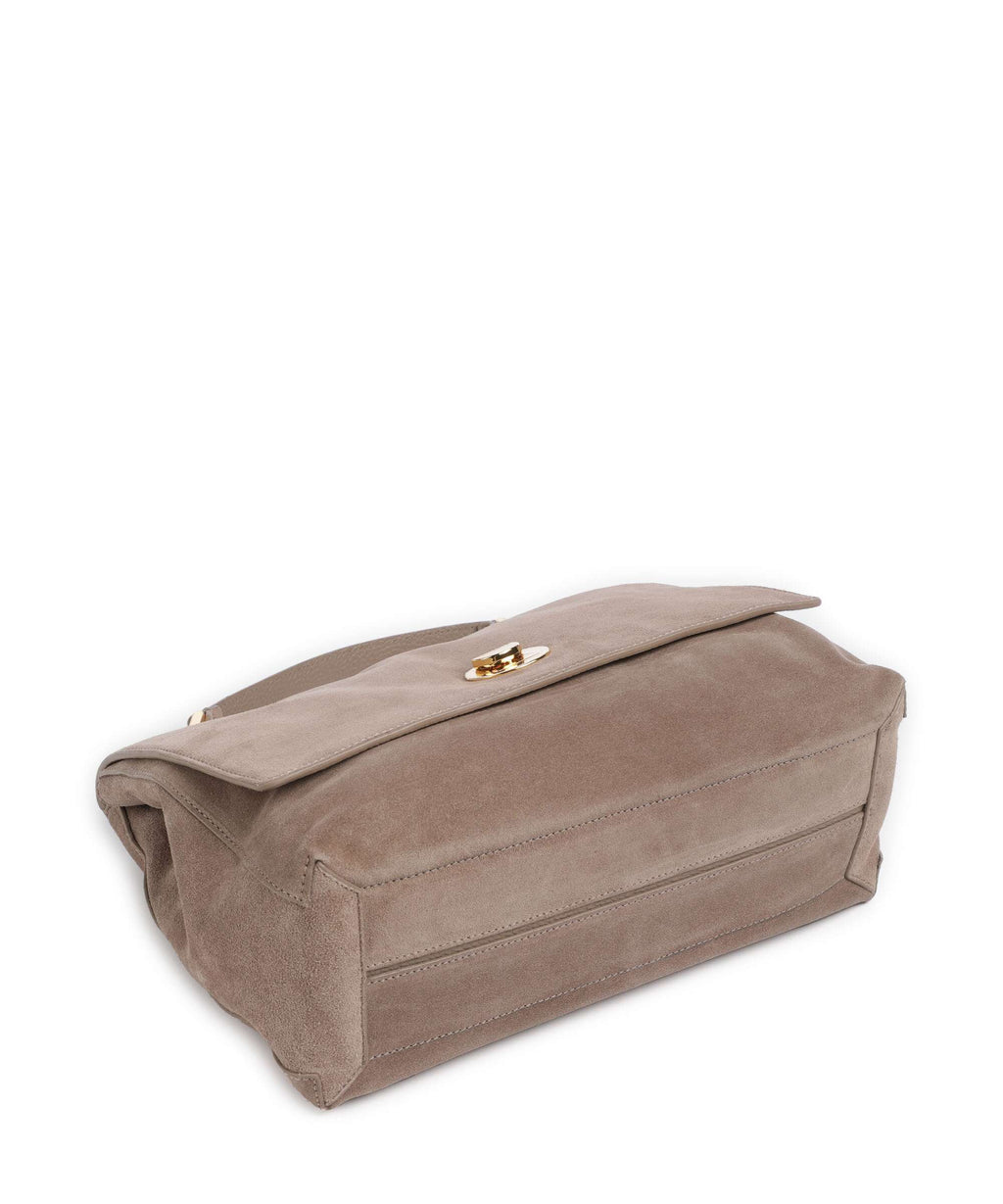 Coccinelle Liya Suede Handbag warm taupe