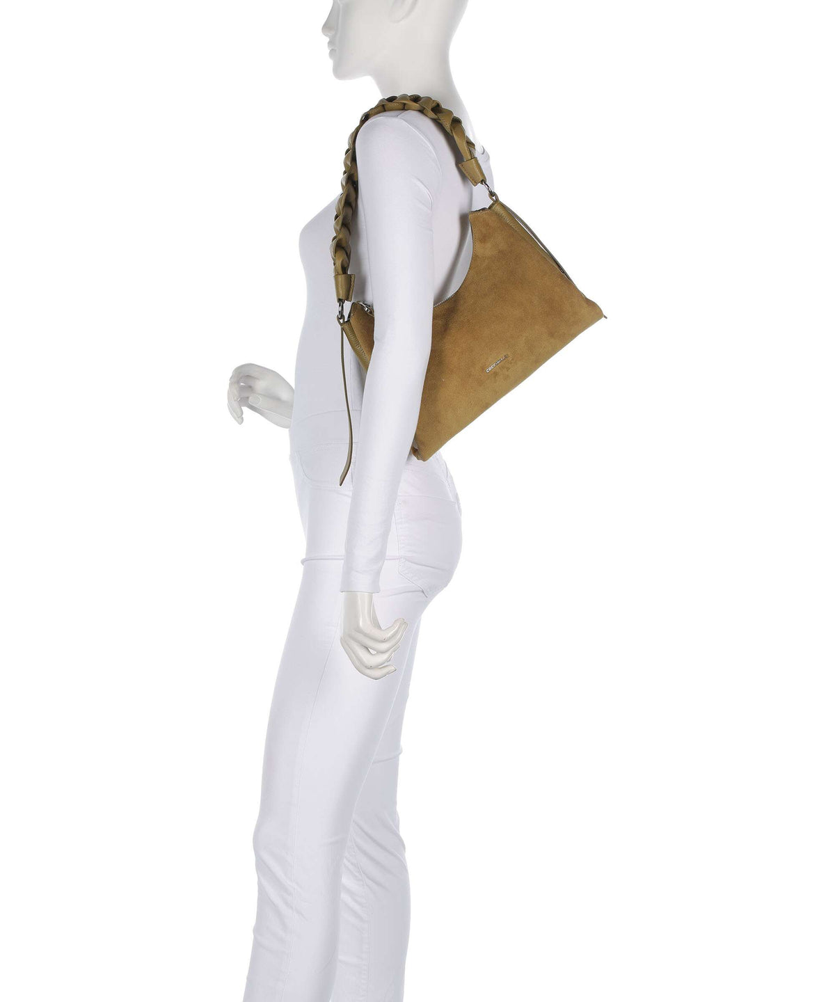 Coccinelle Boheme Suede Shoulder bag seagrass