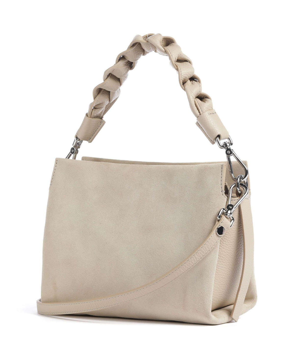 Coccinelle Boheme Suede Handbag sandshell