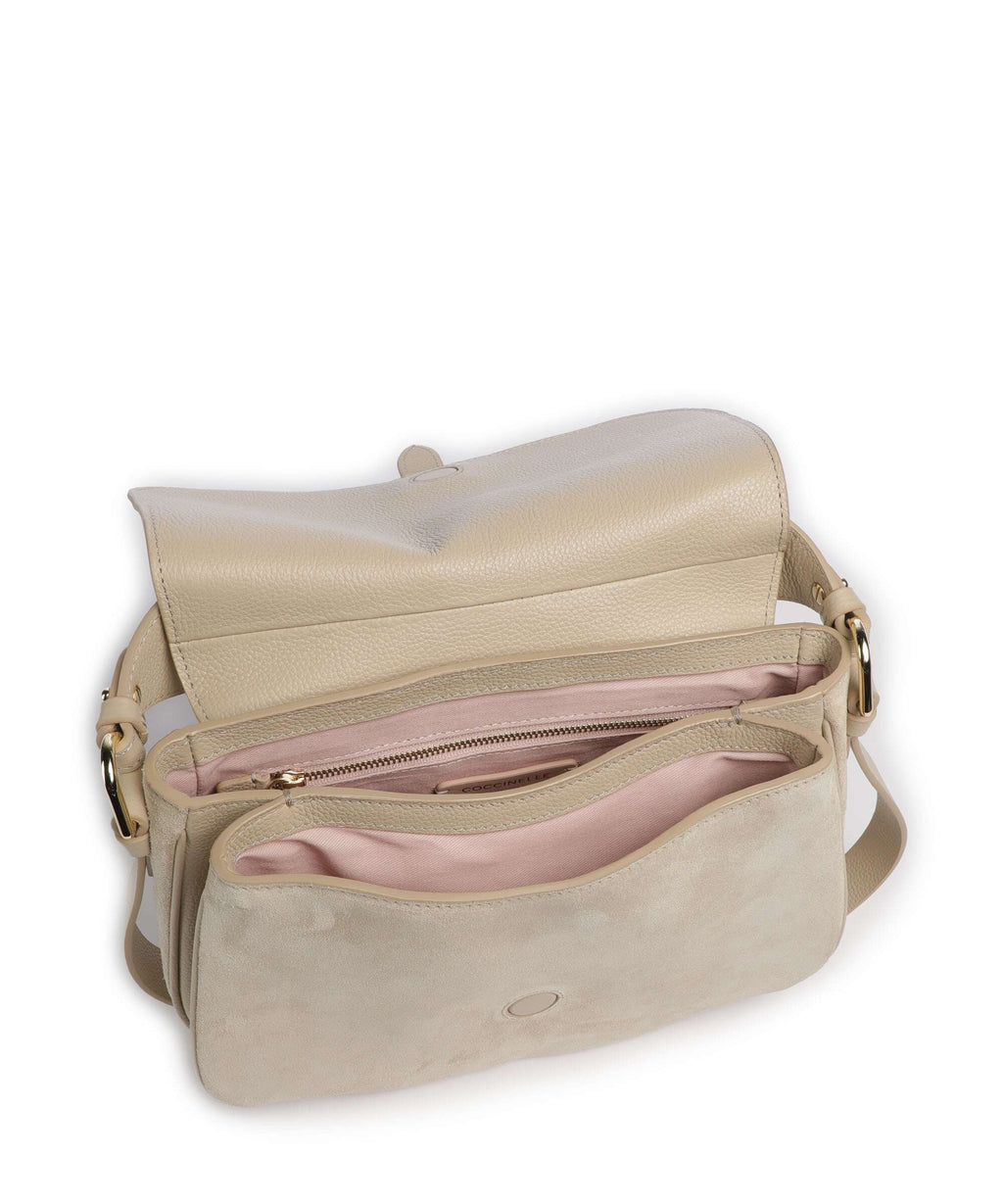 Coccinelle Mavery Suede Handbag sandshell