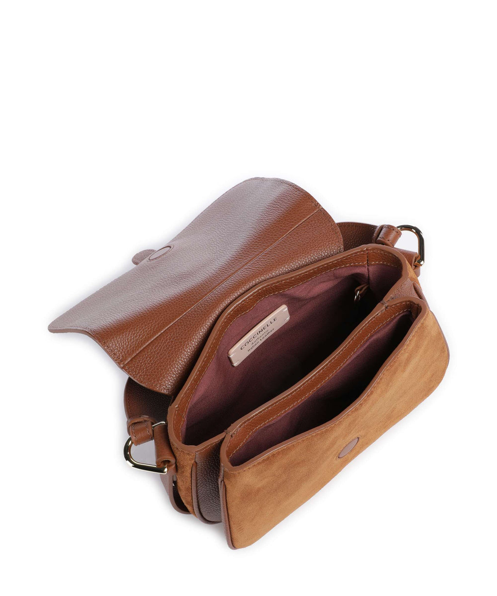 Coccinelle Mavery Suede Handbag cognac