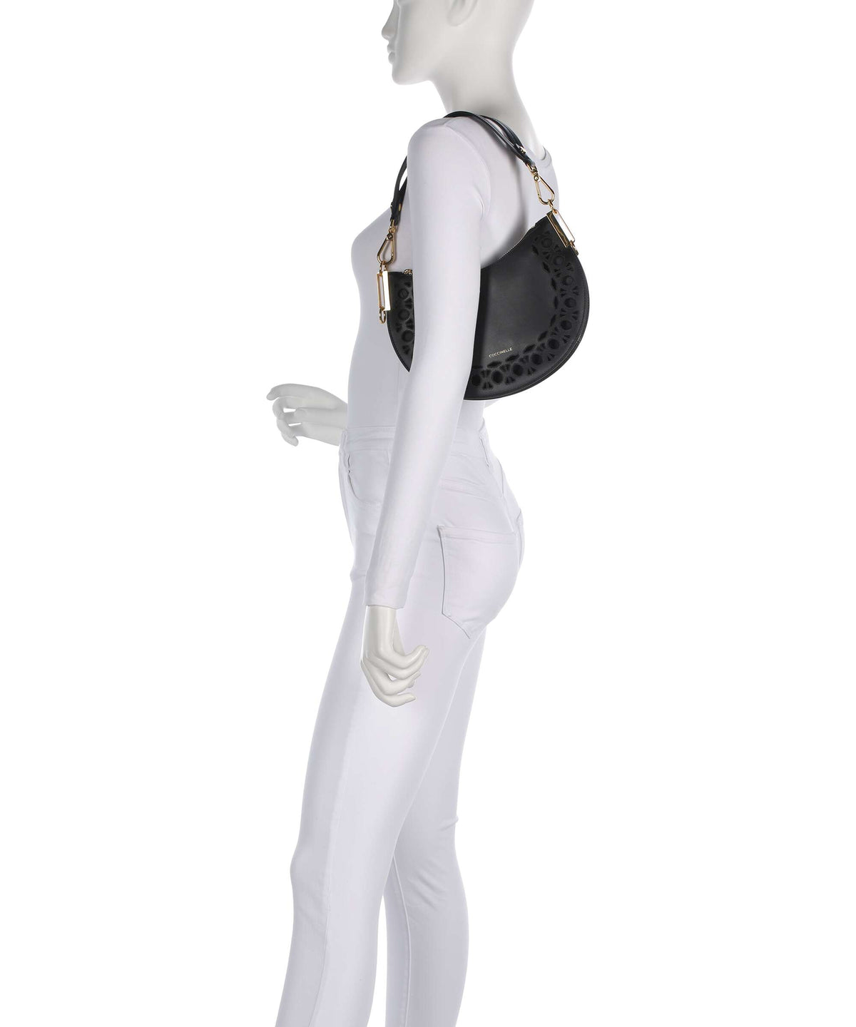 Coccinelle Sunup Monogram Sangallo Shoulder bag noir