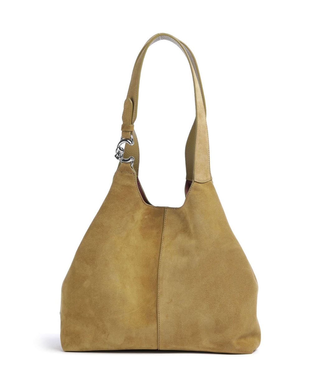 Coccinelle C-Easy Suede Hobo bag seagrass