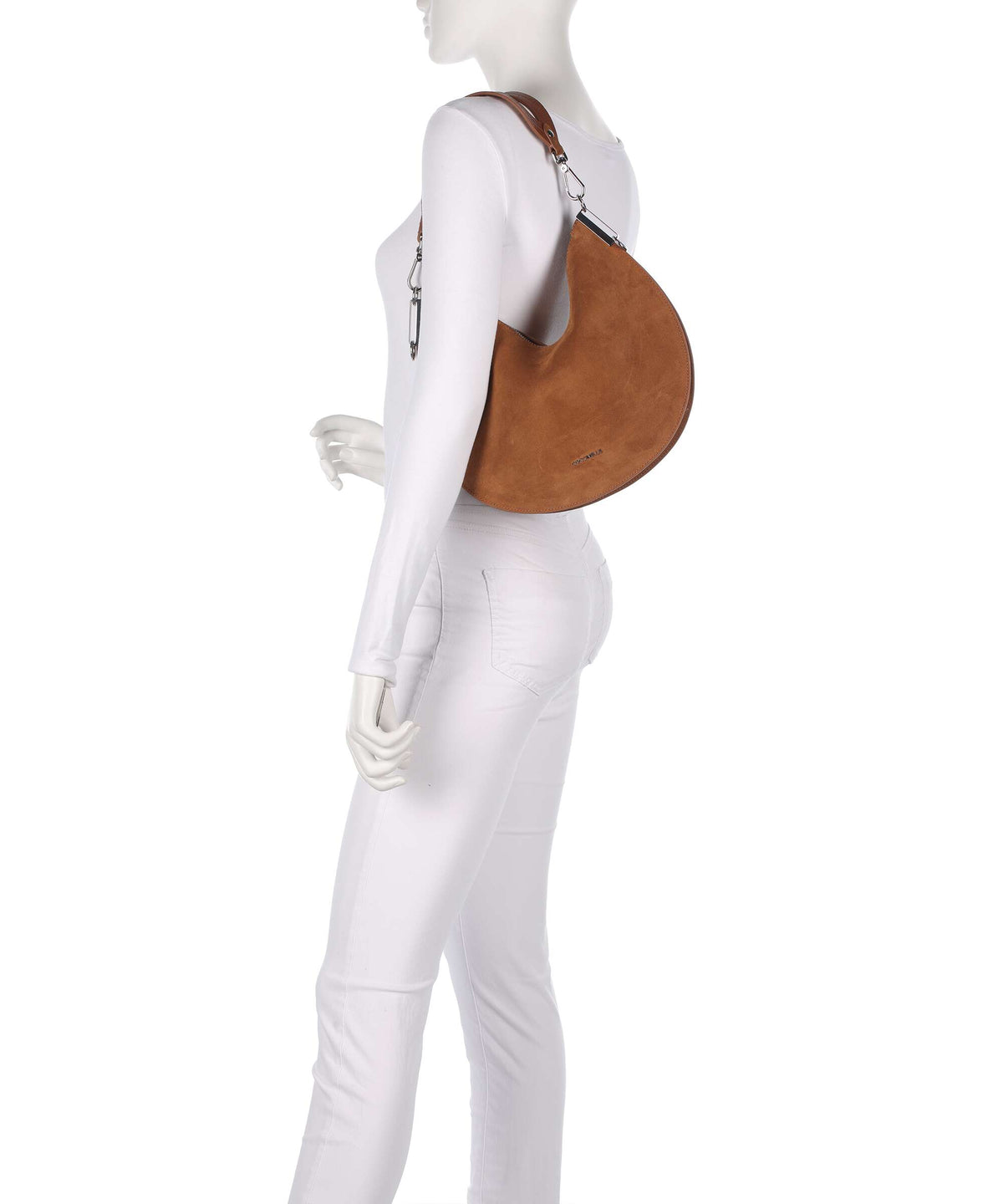 Coccinelle Sunup Suede Hobo bag cognac