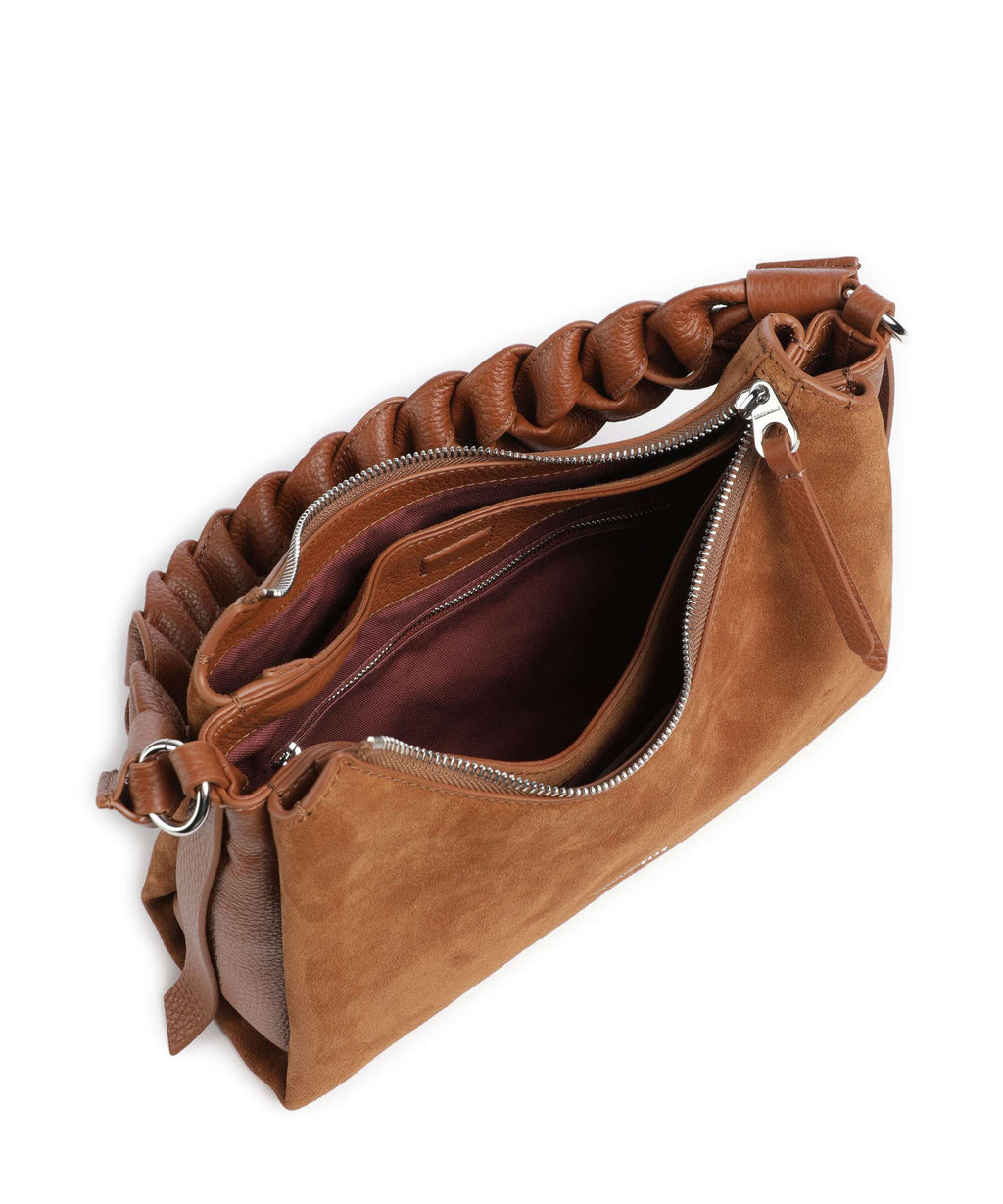 Coccinelle Boheme Suede Shoulder bag cognac