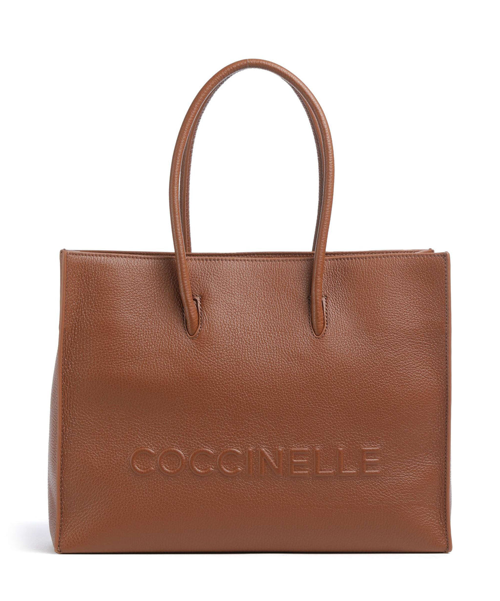 Coccinelle Myrtha Maxi Logo Tote bag cognac