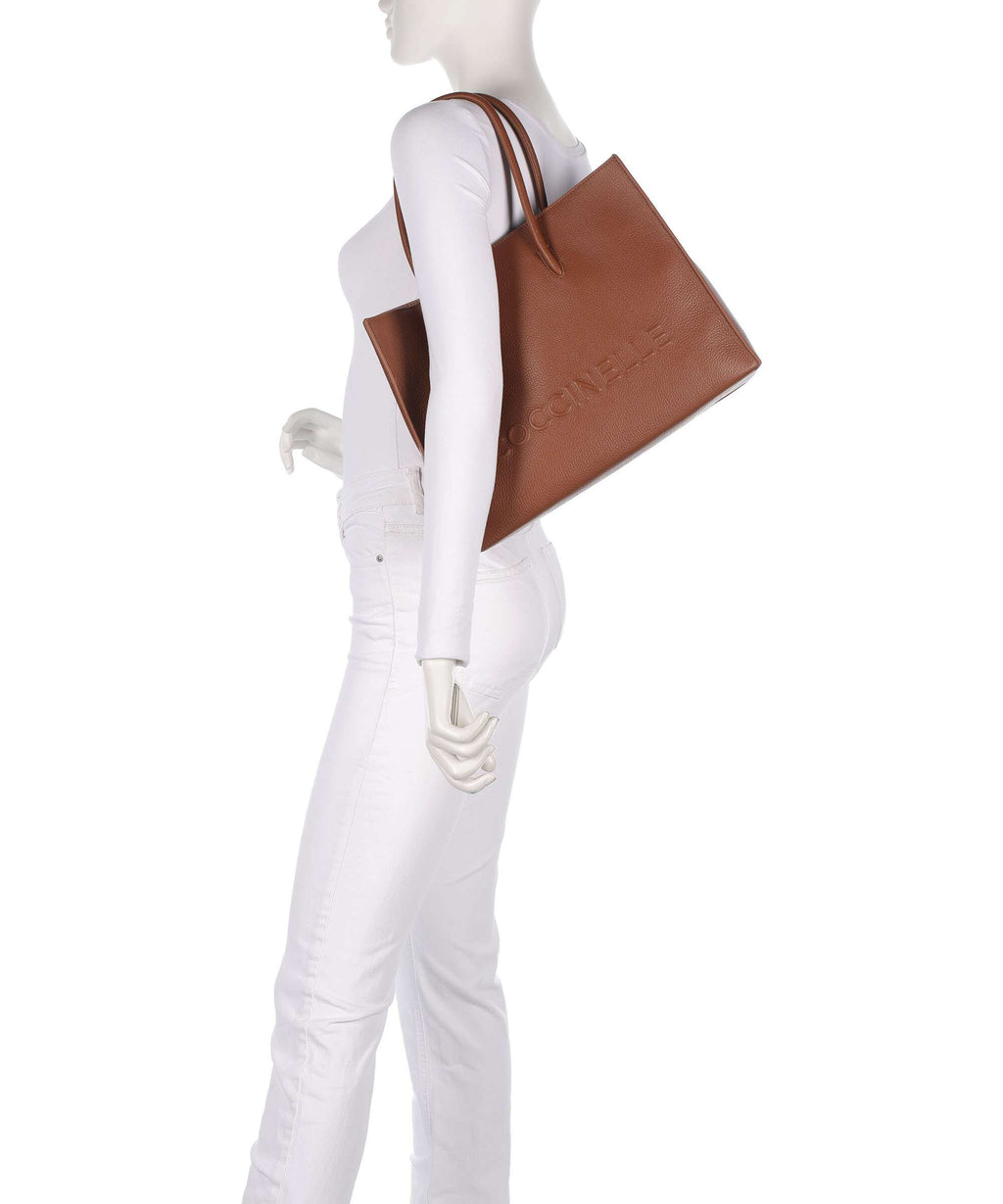 Coccinelle Myrtha Maxi Logo Tote bag cognac