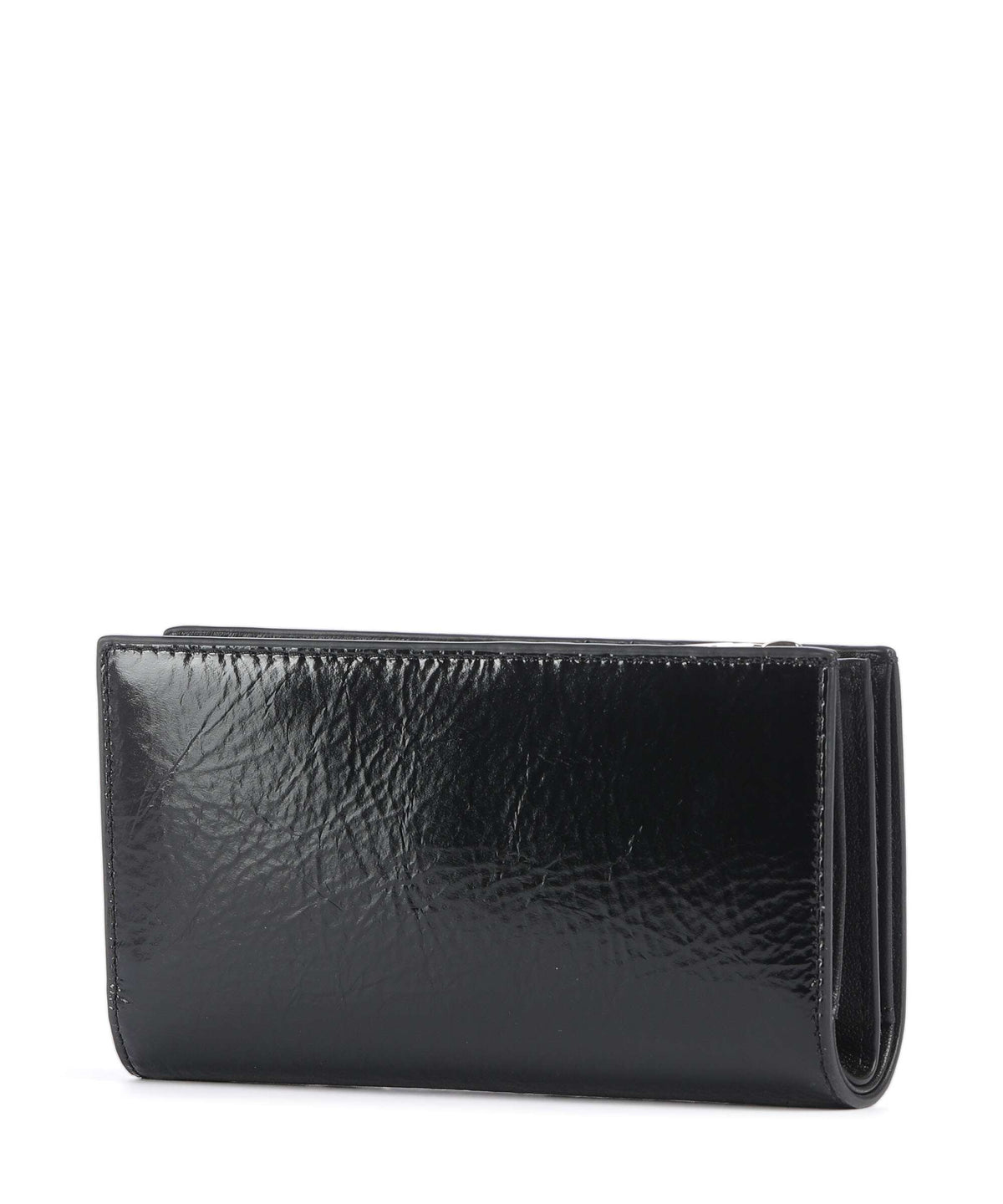 Coccinelle Metallic Shiny Wrinkled Wallet noir