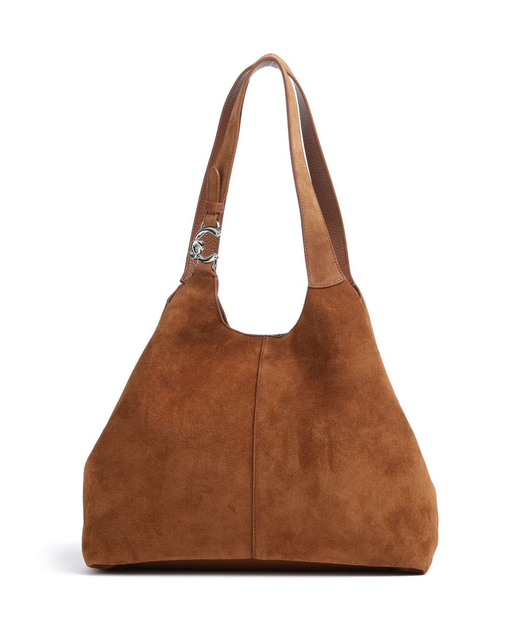 Coccinelle C-Easy Suede Hobo bag cognac