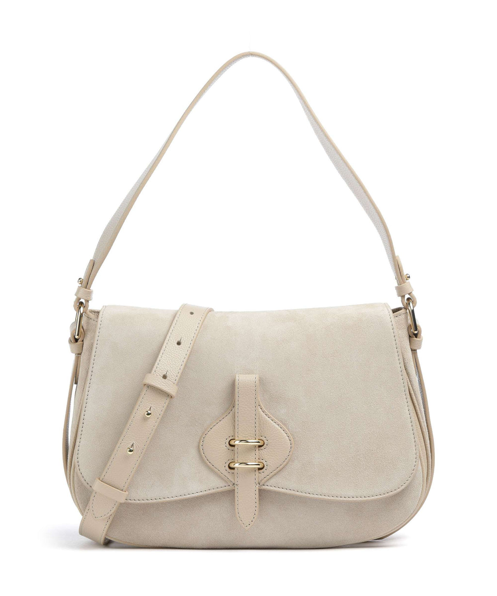 Coccinelle Mavery Suede Shoulder bag sandshell
