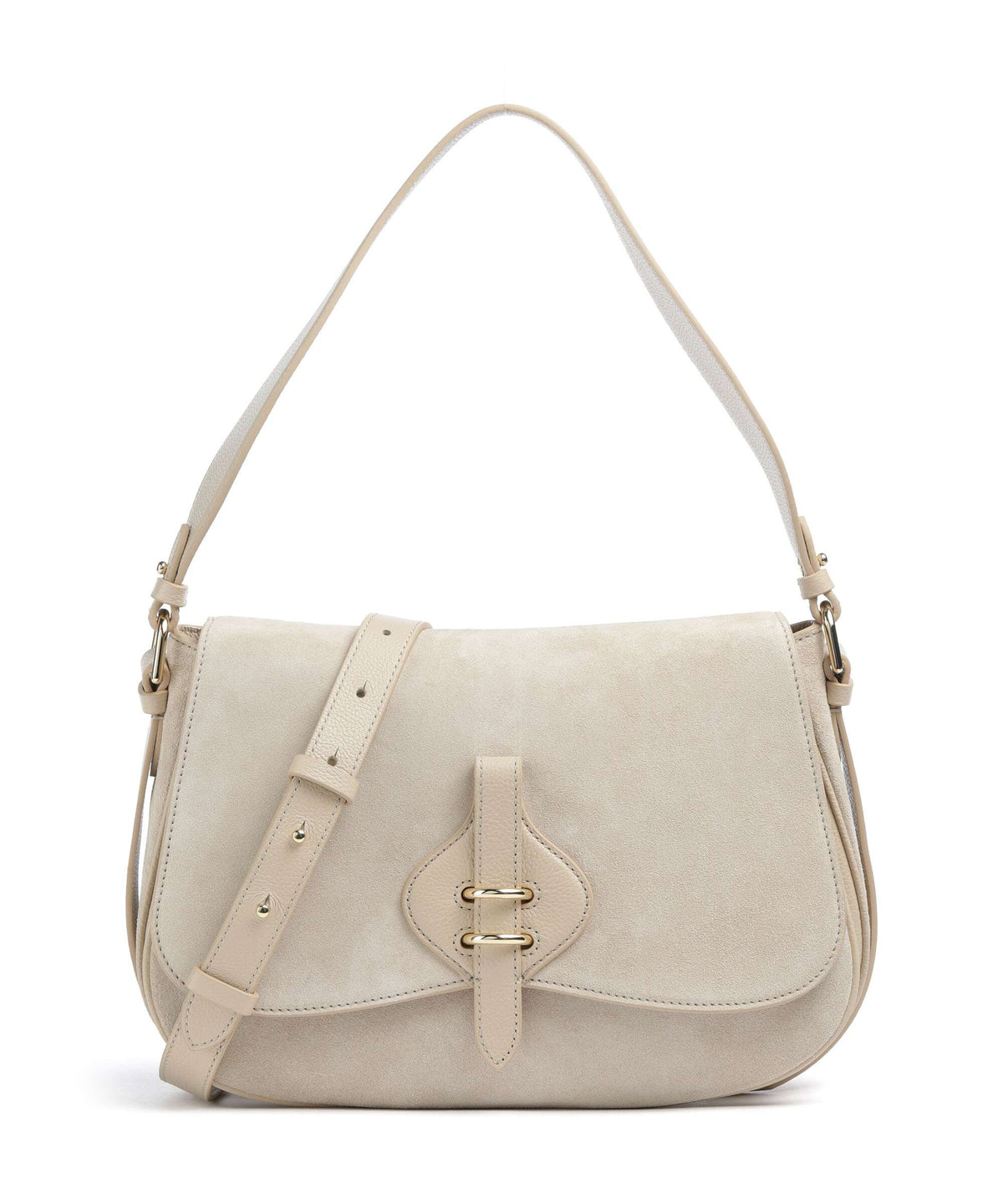 Coccinelle Mavery Suede Shoulder bag sandshell