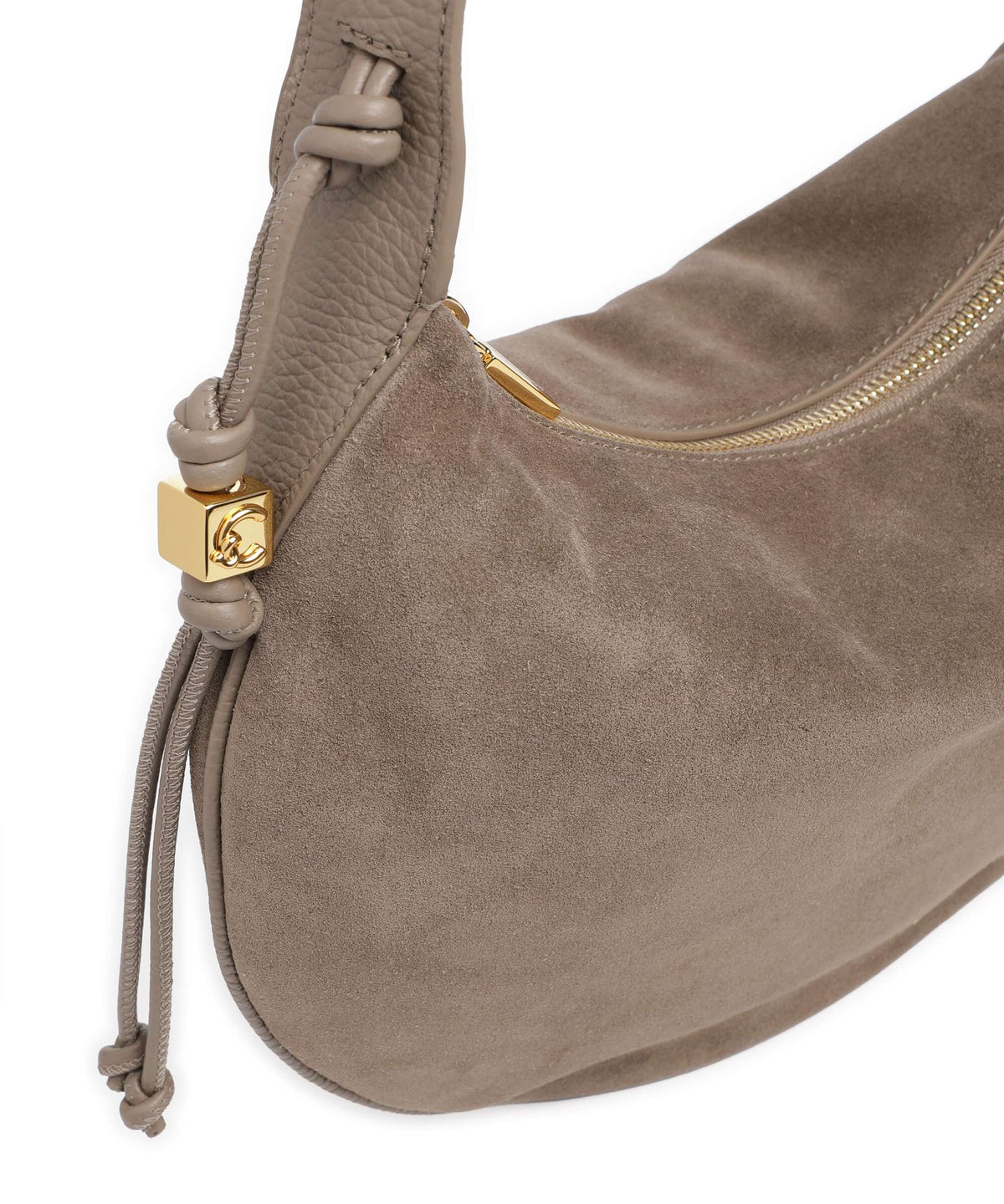 Coccinelle Thess Suede Hobo bag warm taupe