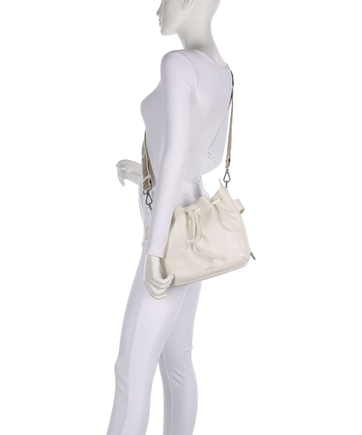 Coccinelle Gretel Ribbon Bucket bag pearl