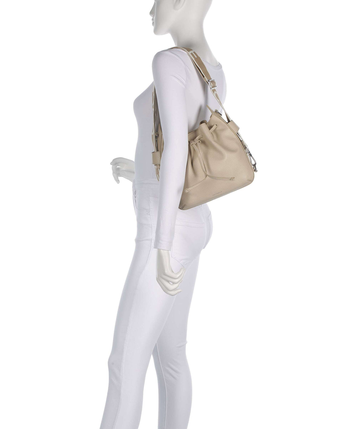 Coccinelle Gretel Ribbon Bucket bag sandshell