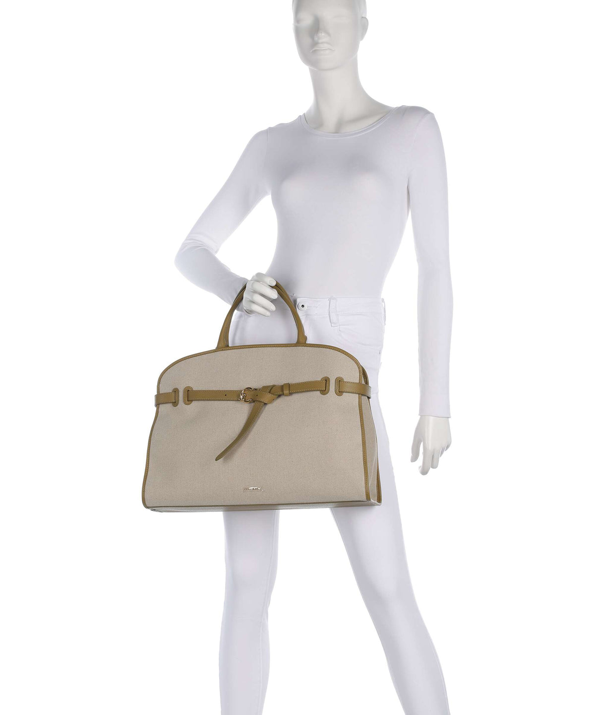 Coccinelle Sabine Canvas Handbag natural/seagrass