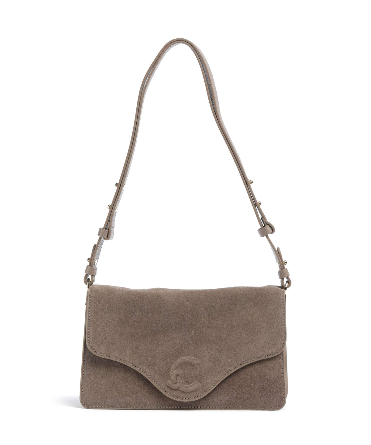 Coccinelle C-Me Softy Suede Shoulder bag warm taupe