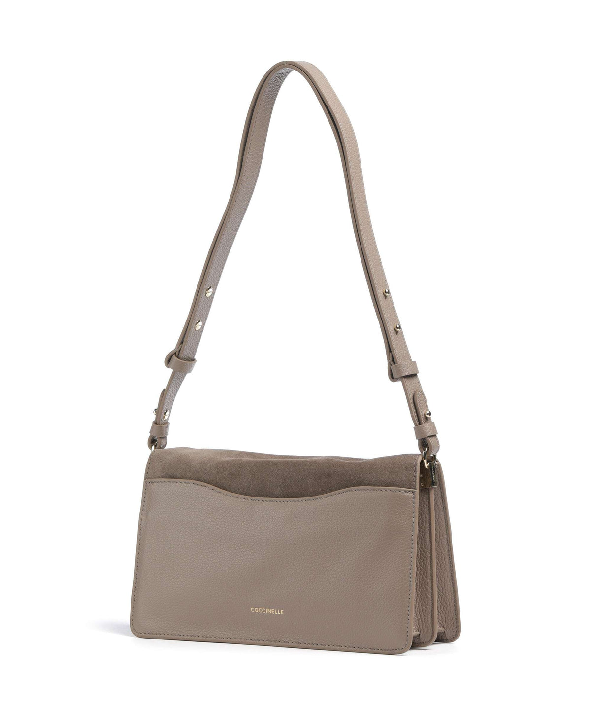 Coccinelle C-Me Softy Suede Shoulder bag warm taupe