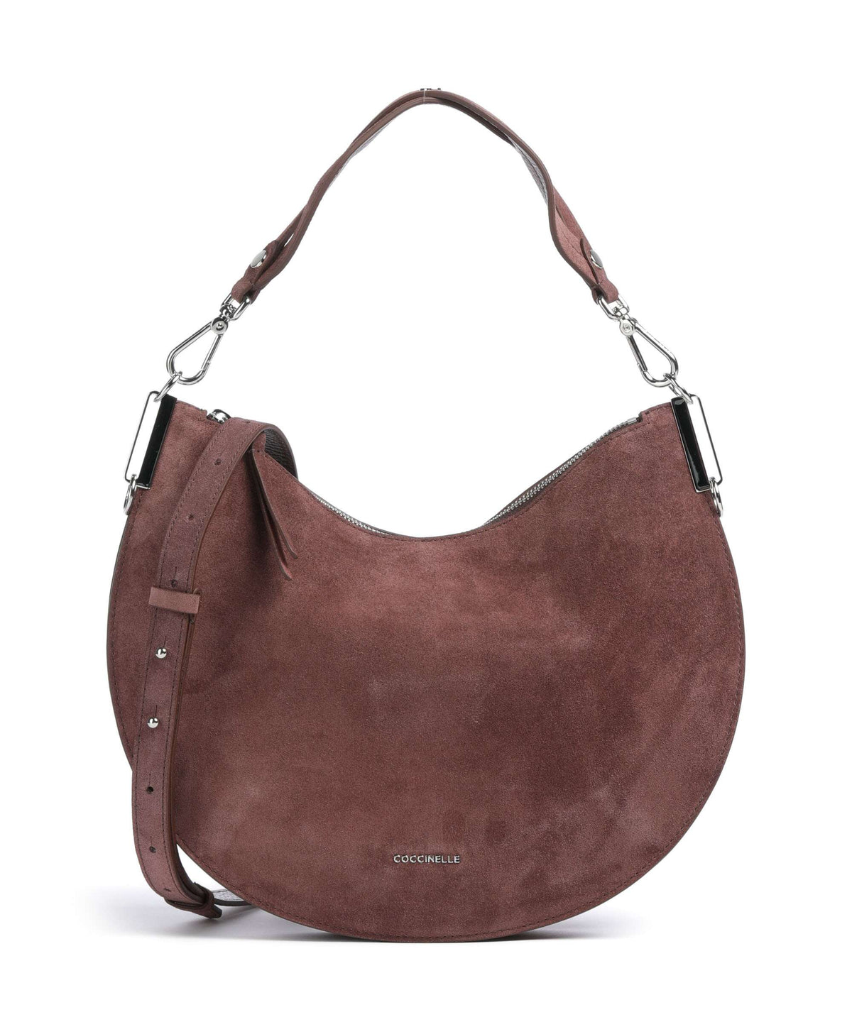 Coccinelle Sunup Suede Hobo bag berry