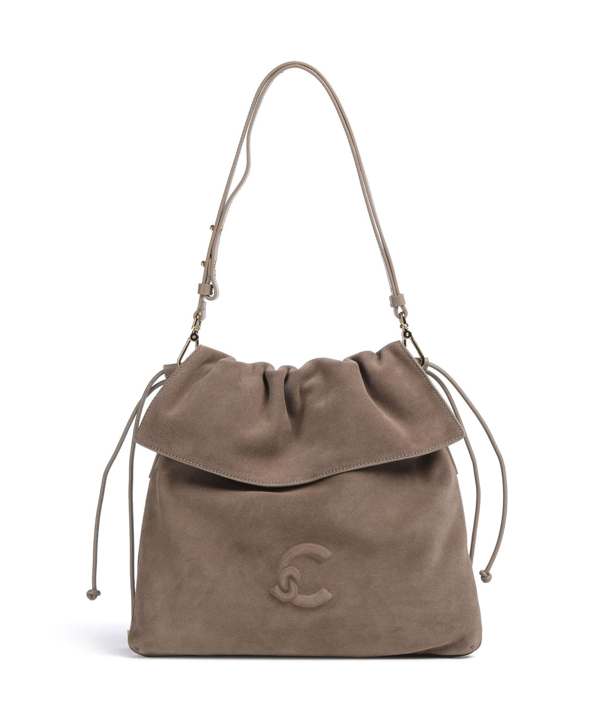 Coccinelle Lidia Suede Hobo bag warm taupe