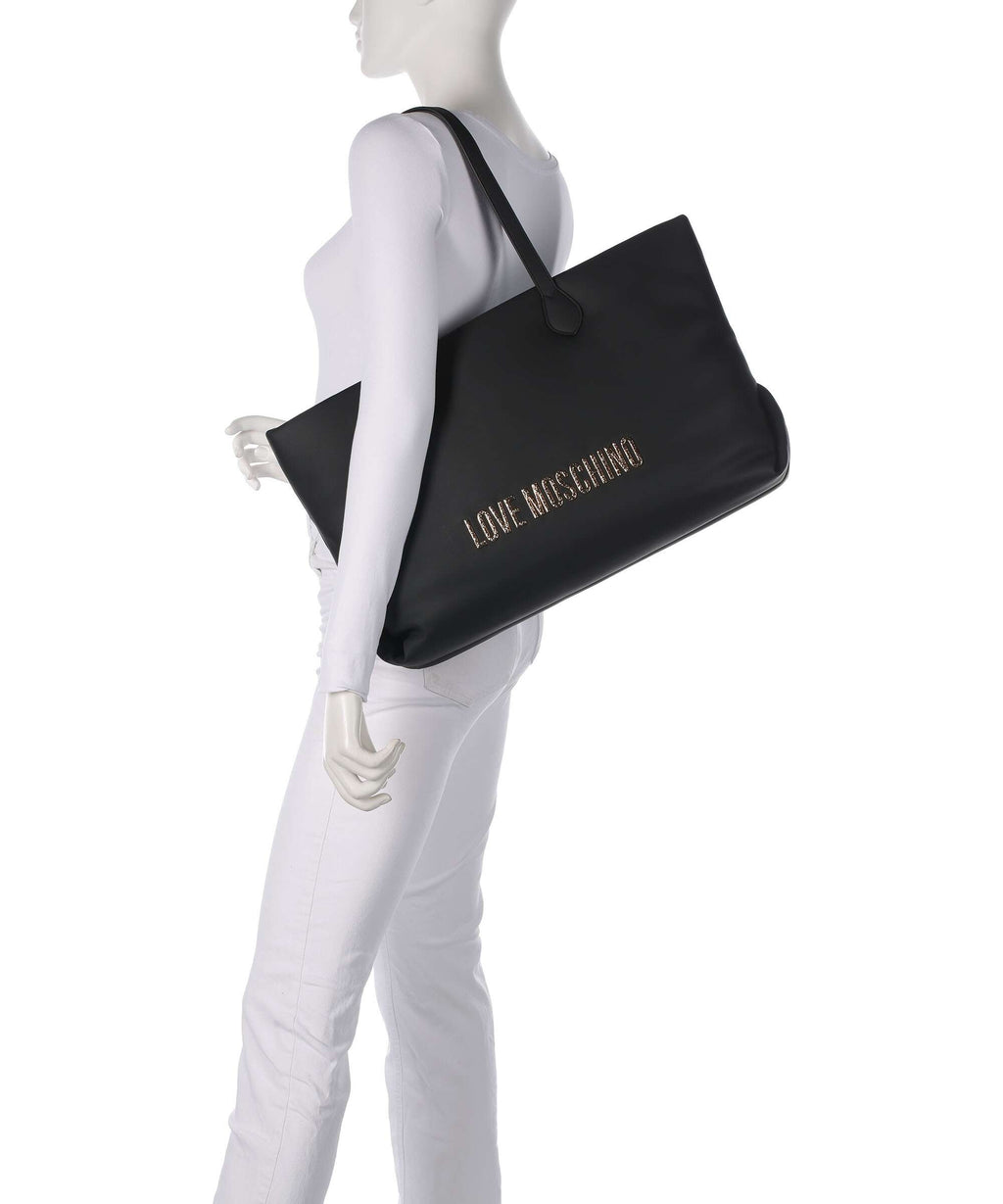 Love Moschino Bold Love Hammered Tote bag black