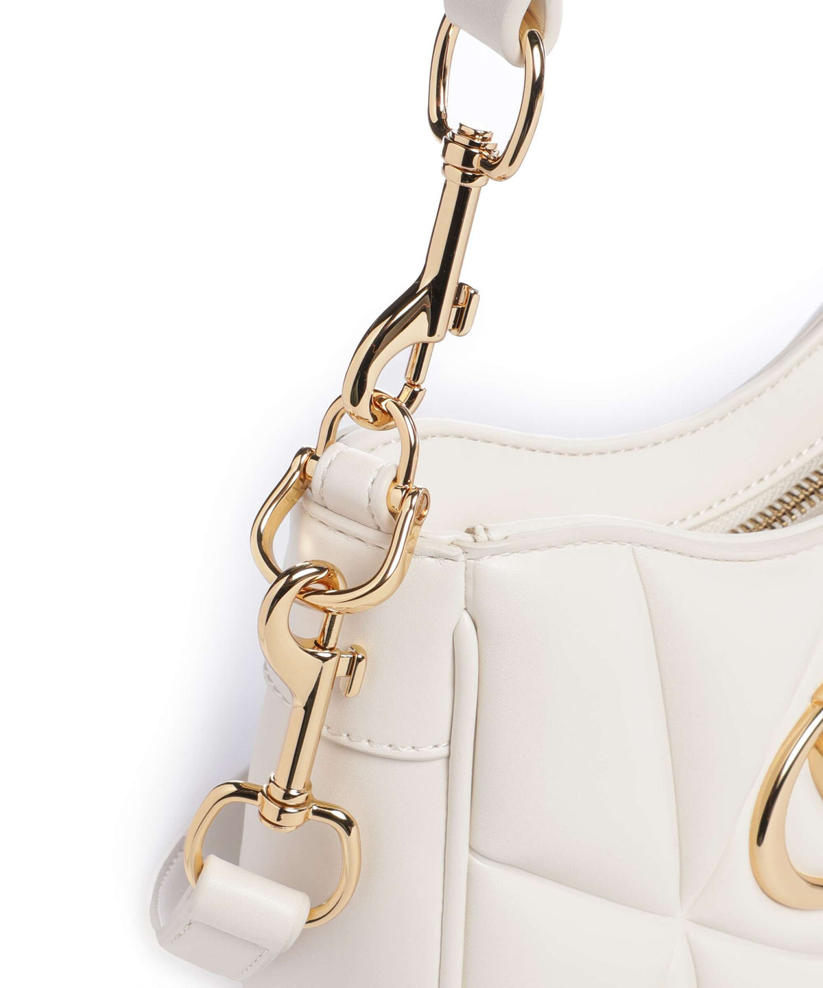 Love Moschino Embossed Q Shoulder bag ivory