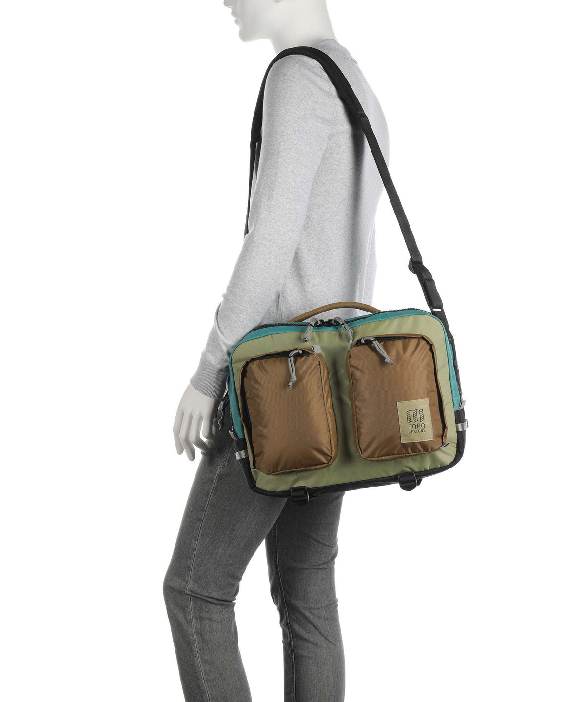 Topo Designs Global Briefcase caribbean/dark khaki