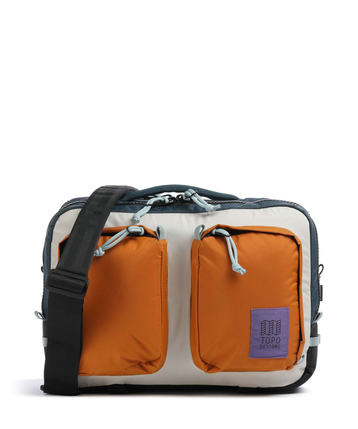 Topo Designs Global Briefcase pond blue/spice