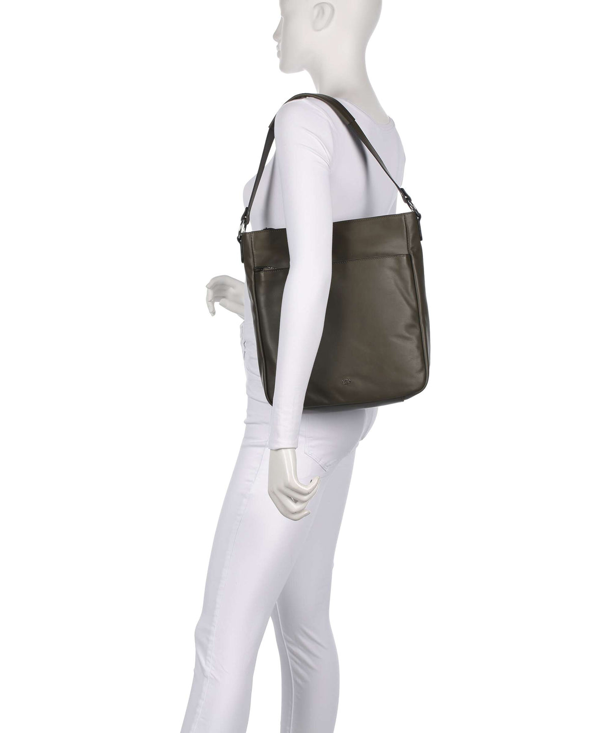 Castelijn & Beerens Babette Nappa Hobo bag dark military