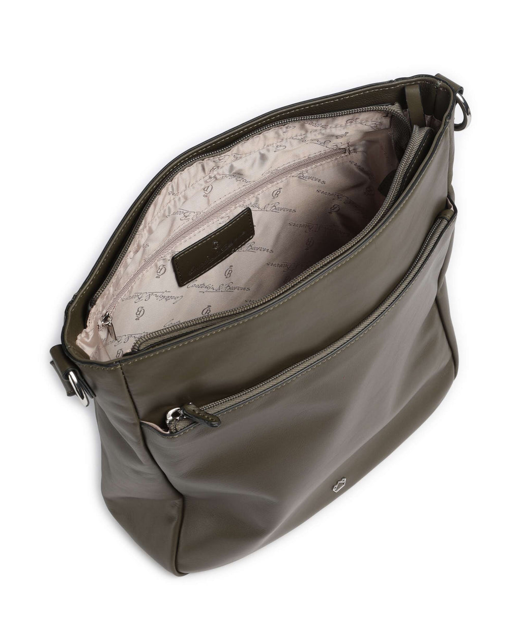 Castelijn & Beerens Babette Nappa Hobo bag dark military