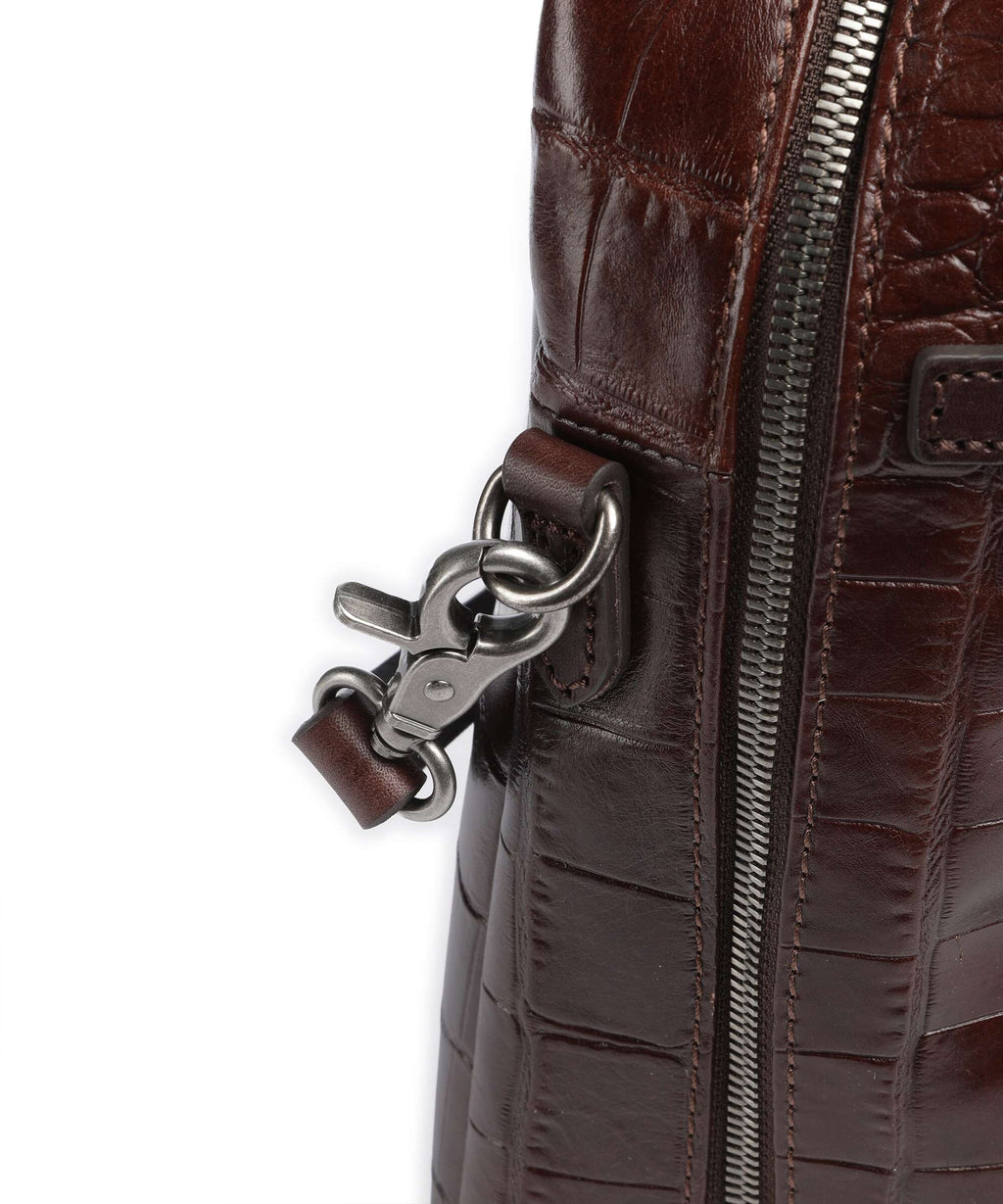 Castelijn & Beerens Croco Lisa Briefcase mocca