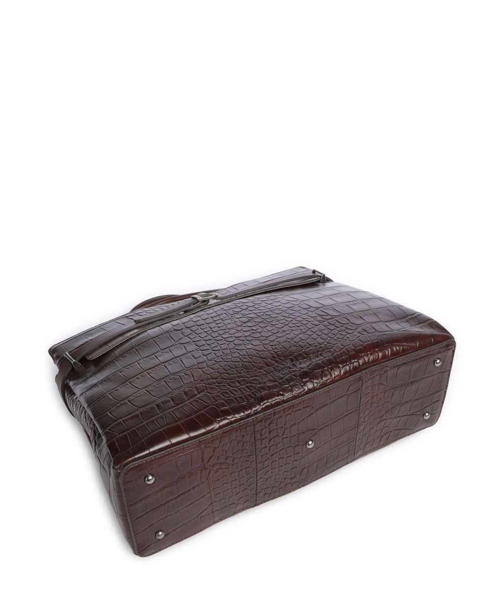 Castelijn & Beerens Croco Kaat Briefcase mocca